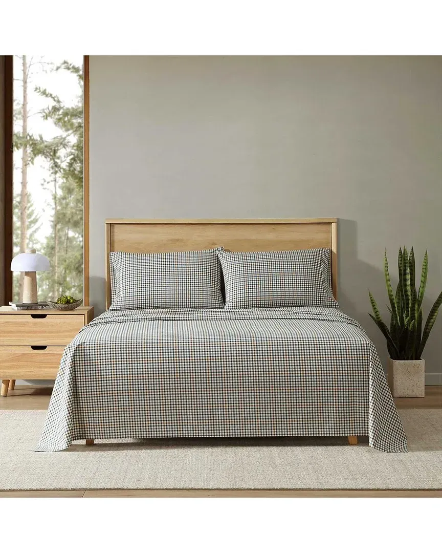 Griffin Plaid Cotton Percale Sheet Set - Cream image