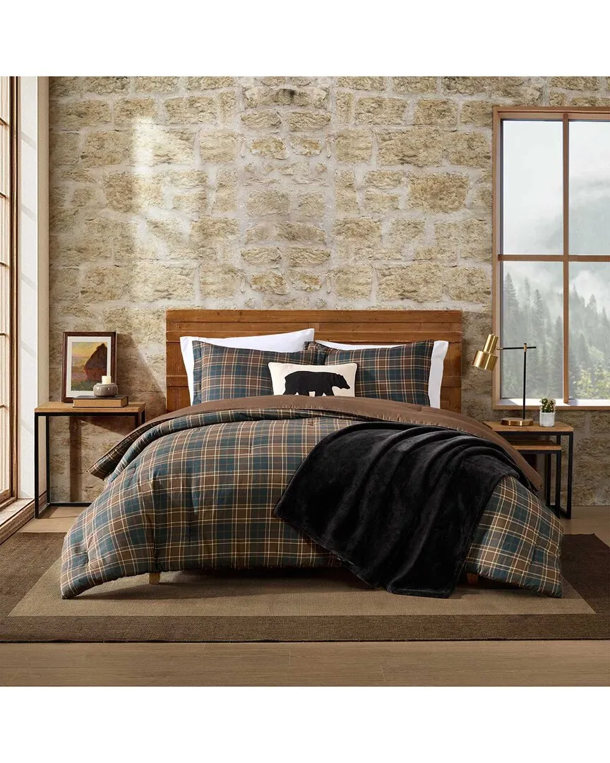 Huntley Plaid Comforter Set - Brown