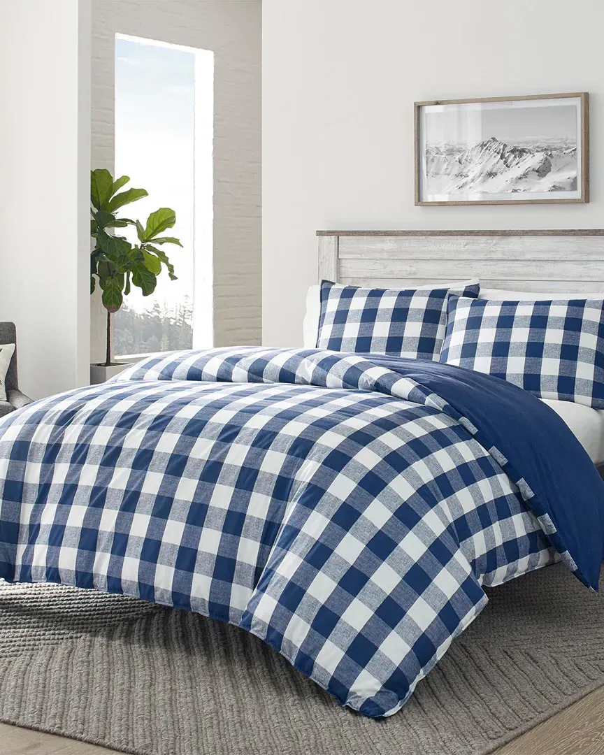 Lakehouse Plaid Duvet Cover Set - Blue, Cotton image