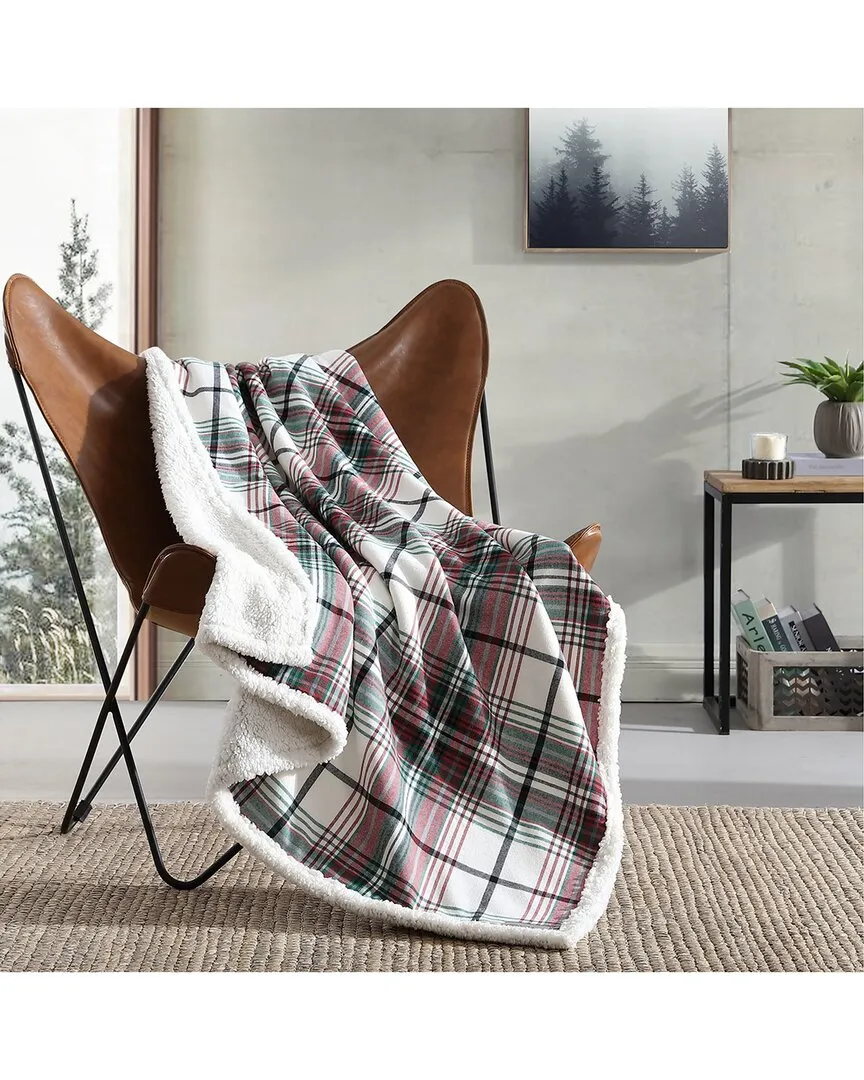 Montlake Plaid Reversible Throw Blanket - Red, Cotton image