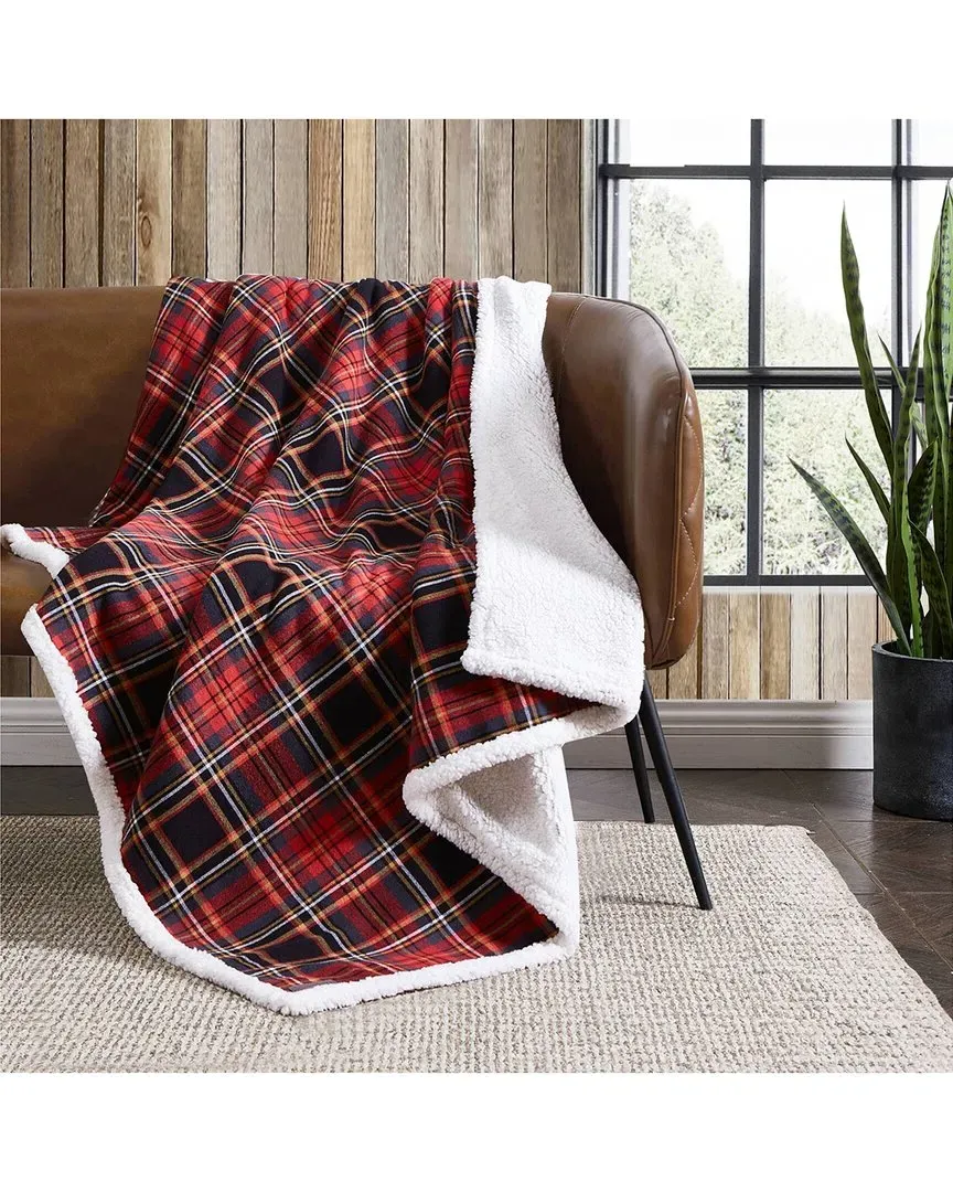 Mountain Tartan Reversible Throw Blanket - Red, Cotton image