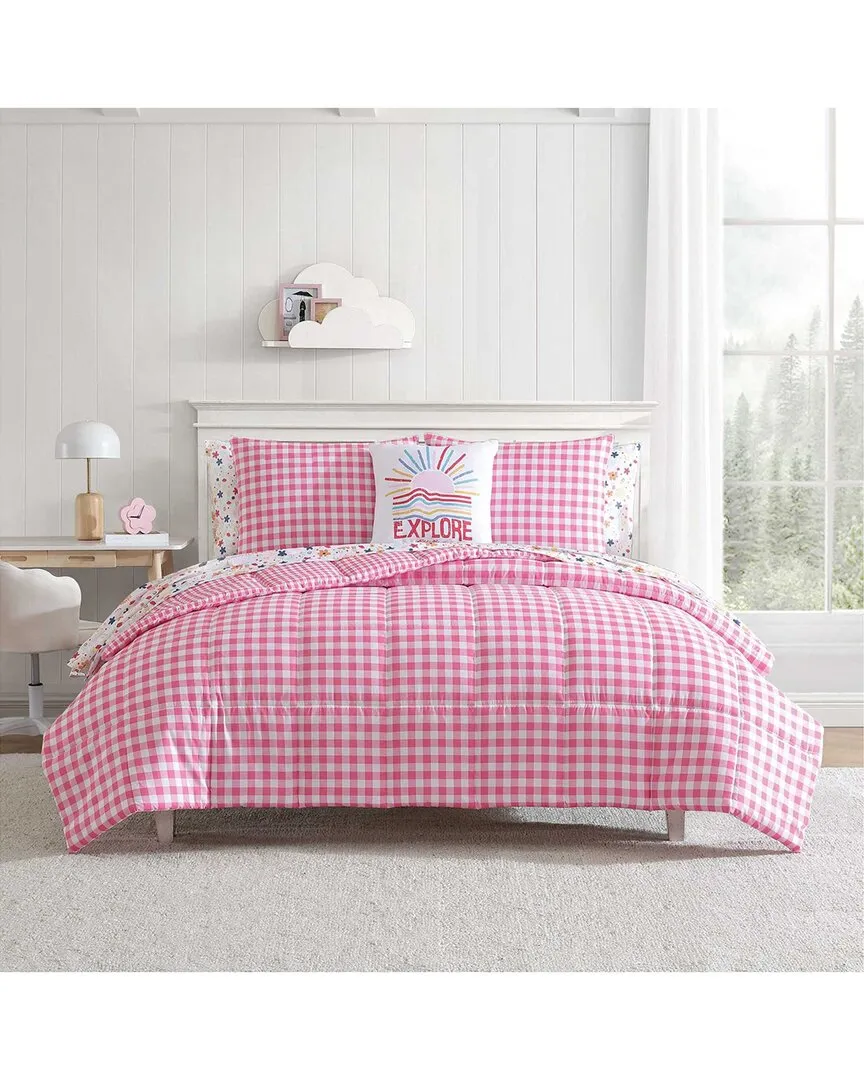 Preston Check Comforter Set - White, Polyester image