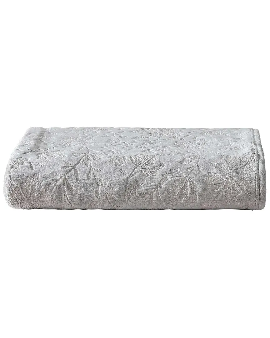 Woodblock Floral Reversible Throw Blanket - Grey, Polyester image
