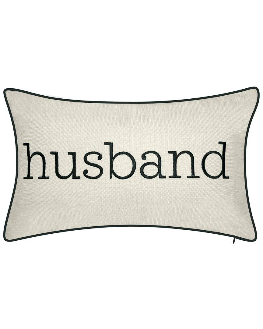 Celebrations Husband Embroidered Decorative Pillow - Oyster