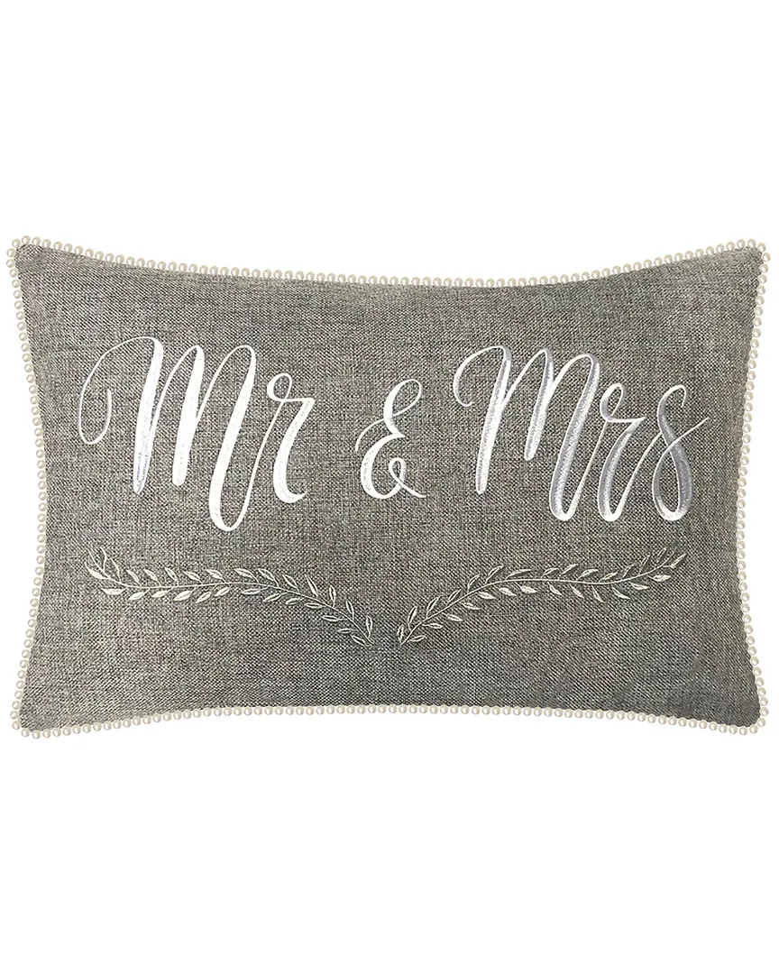 Celebrations Mr & Mrs Decorative Pillow - Grey