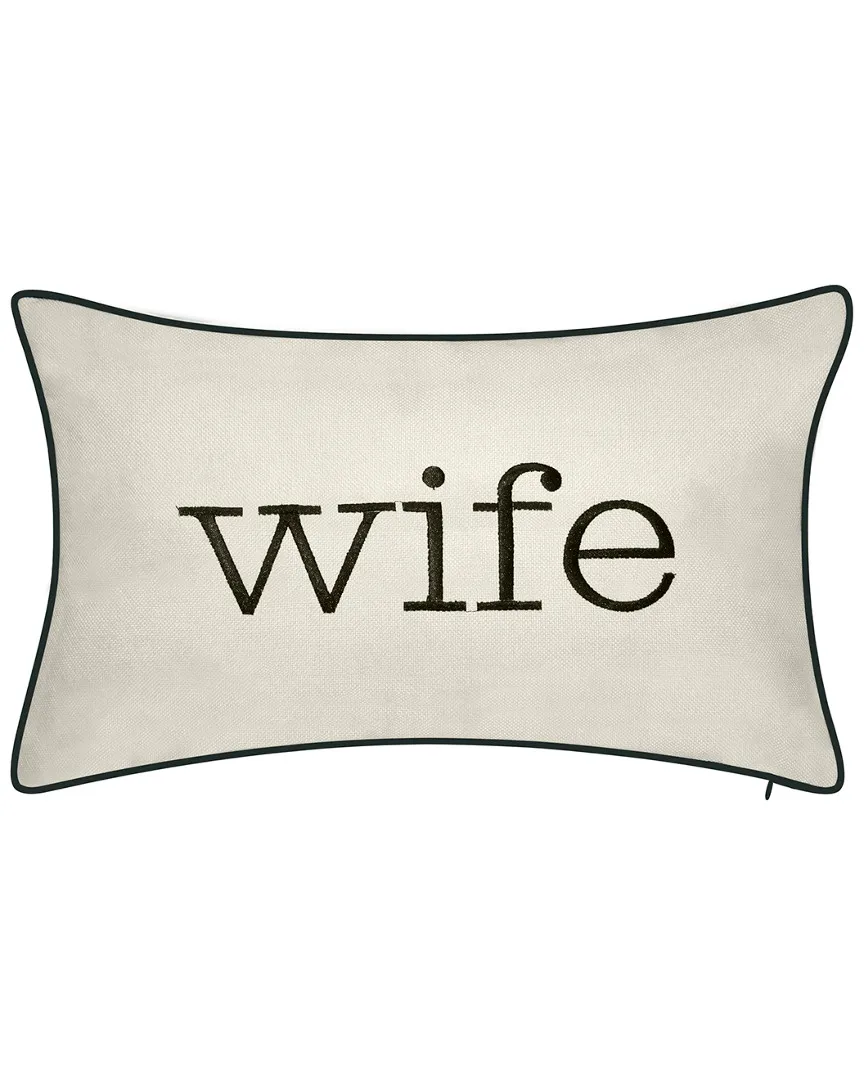Celebrations Wife Embroidered Decorative Pillow - Oyster