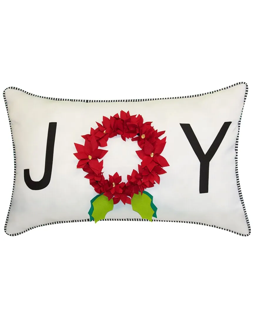Edie Home Holiday Joy Lumbar Decorative Pillow - Red image