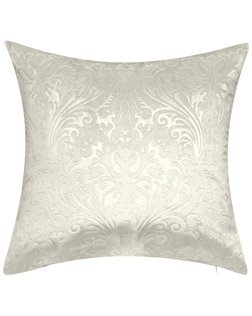 Embossed Panne Velvet Decorative Pillow - Cream