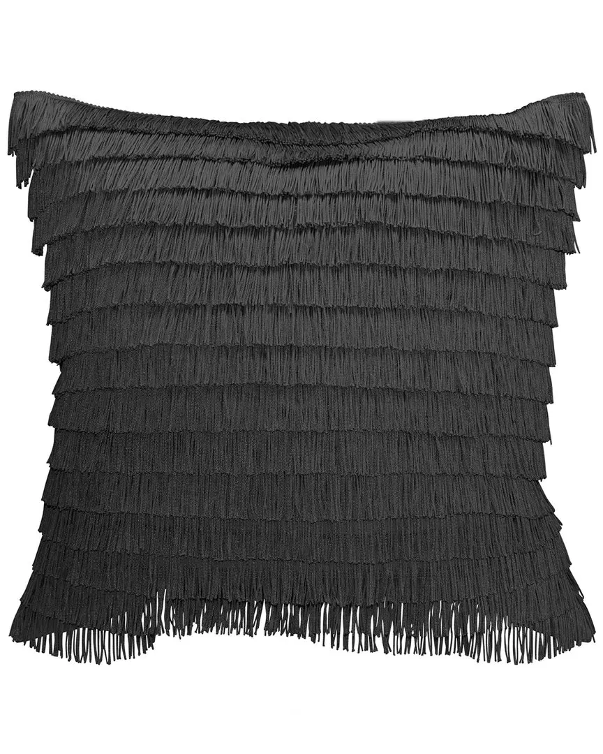 Gatsby Fringe Decorative Pillow - Black, Polyester image