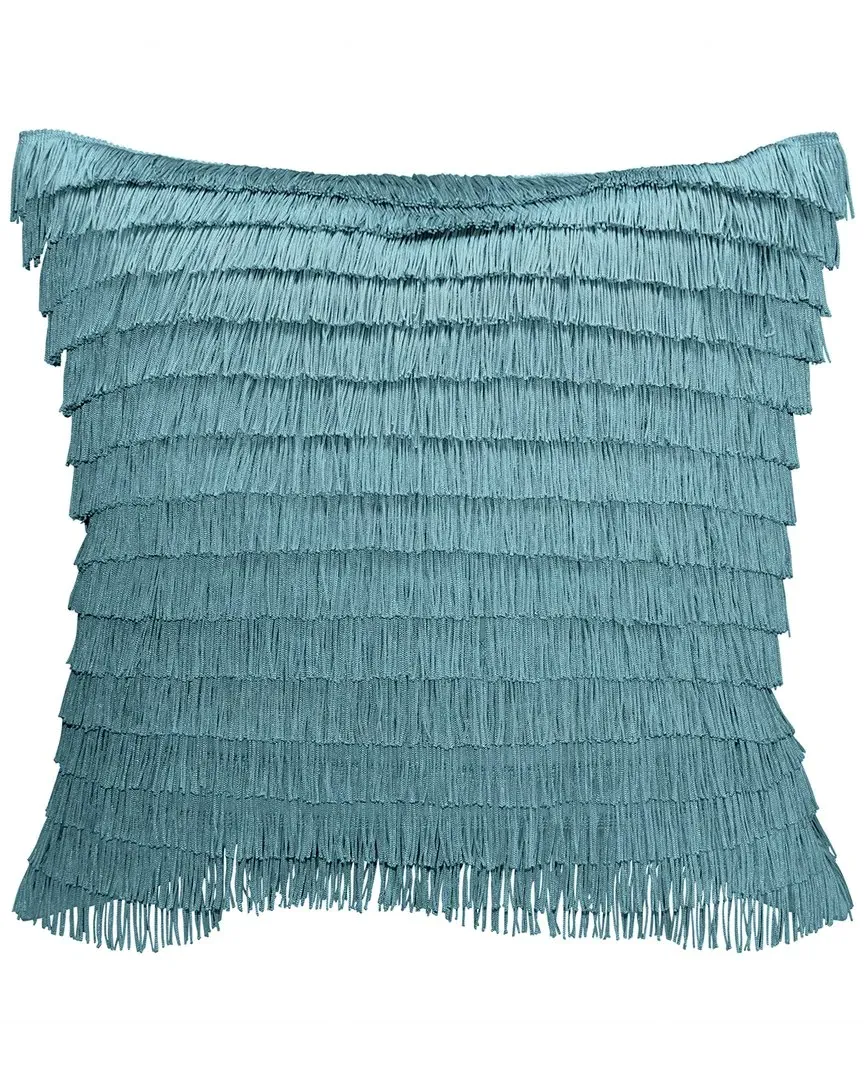 Gatsby Fringe Decorative Pillow - Teal, Polyester