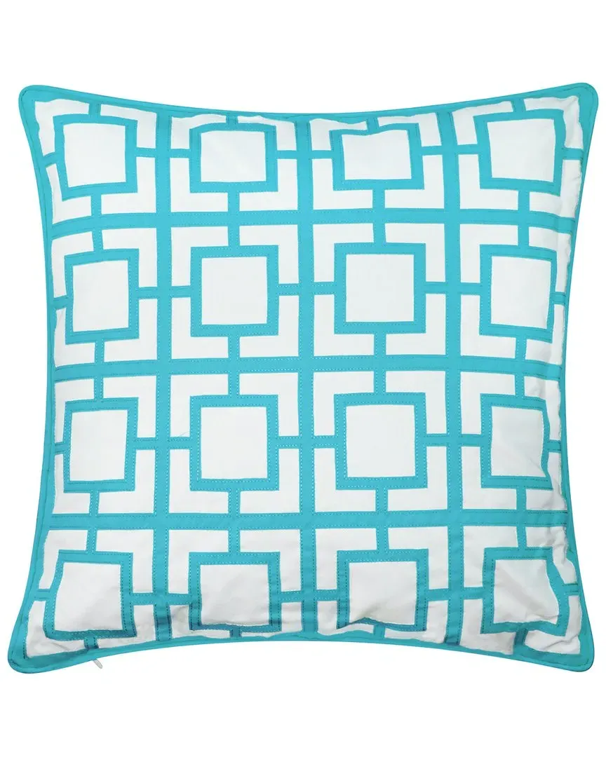 Links Applique Indoor Outdoor Decorative Pillow - Aqua