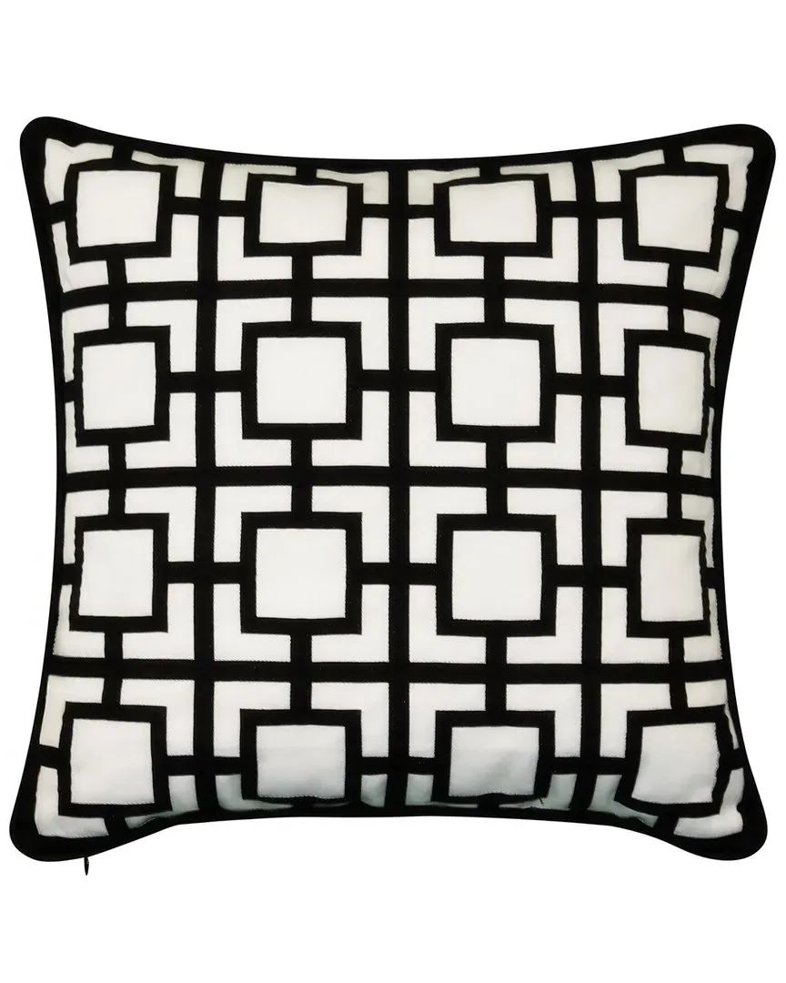 Links Applique Indoor Outdoor Decorative Pillow - Black