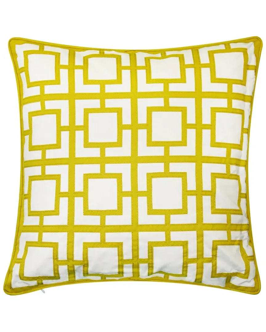Links Applique Indoor Outdoor Decorative Pillow - Citron