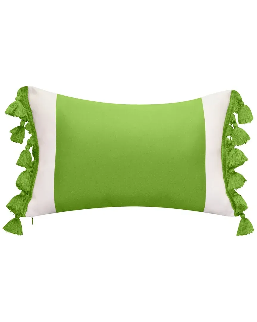 Lumbar Decorative Pillow with Tassel Fringe - Leaf, Polyester