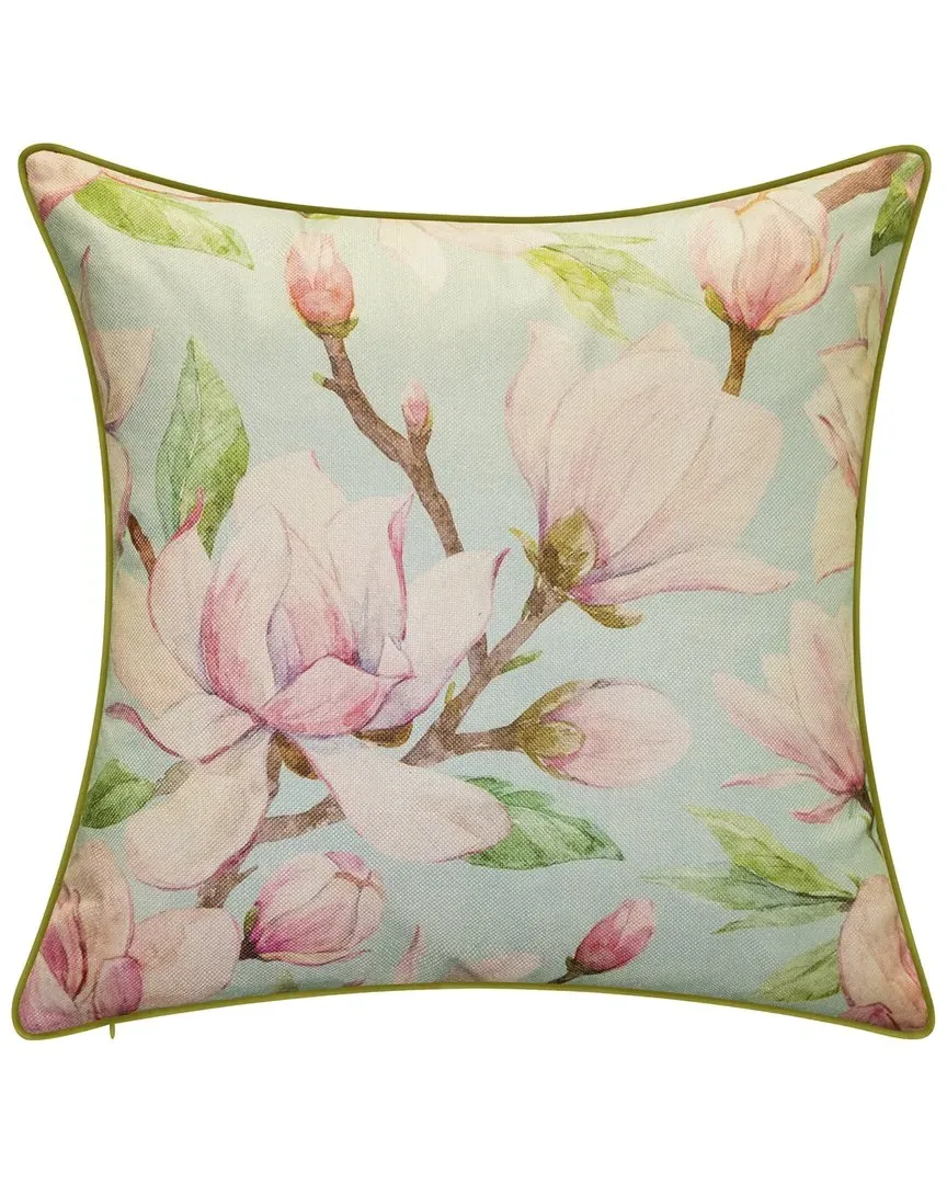 New York Botanical Garden Watercolor Magnolia Pillow - Mineral