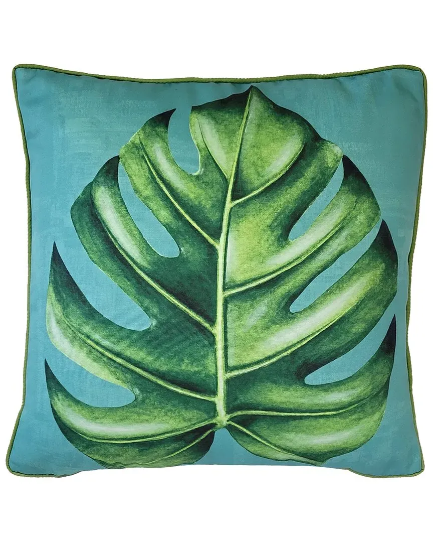 NYBG Indoor/Outdoor Square Decorative Pillow - Monstera Leaf Print image