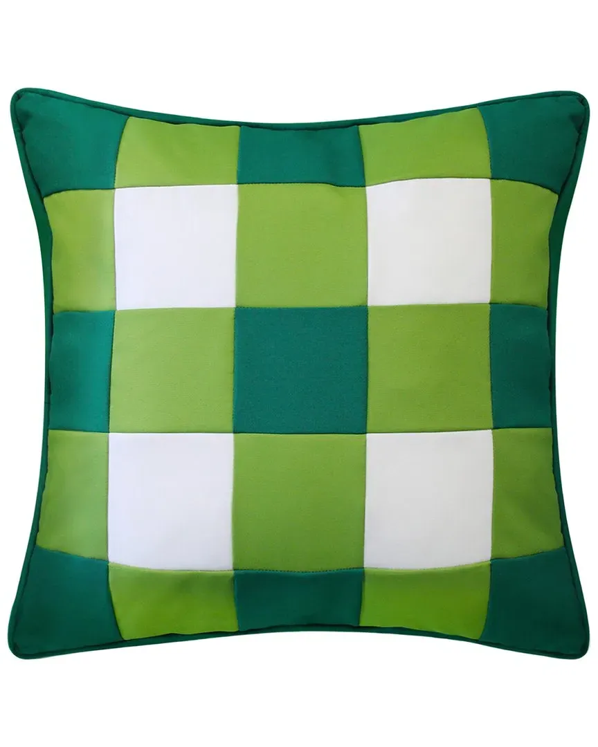 Outdoor Gingham Decorative Pillow - Green, Polyester