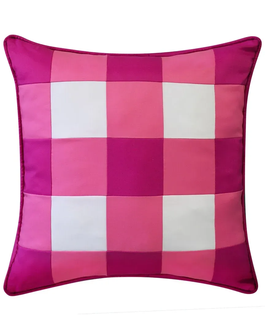 Outdoor Gingham Decorative Pillow - Pink, Polyester