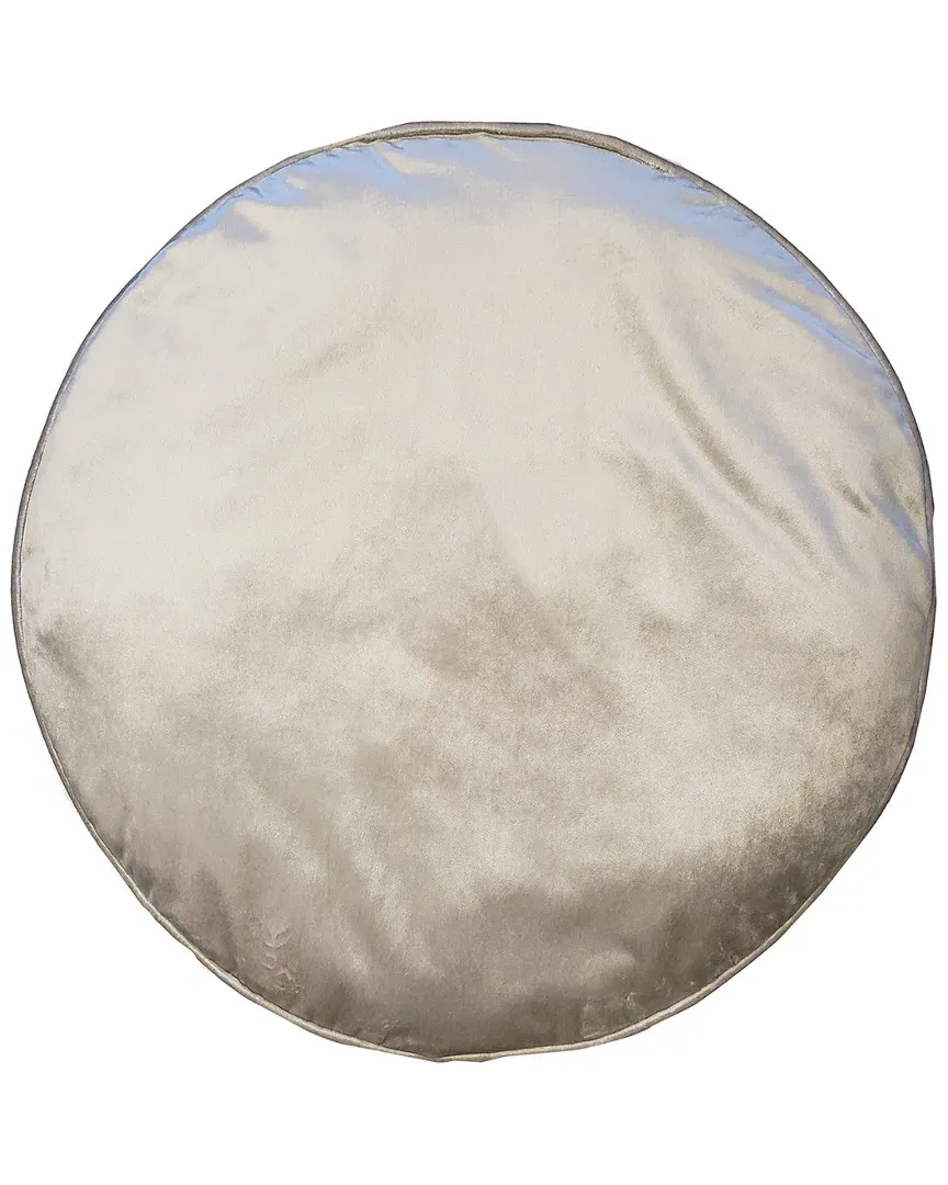 Panne Velvet Round Floor Pillow with Handle - Silver Grey image