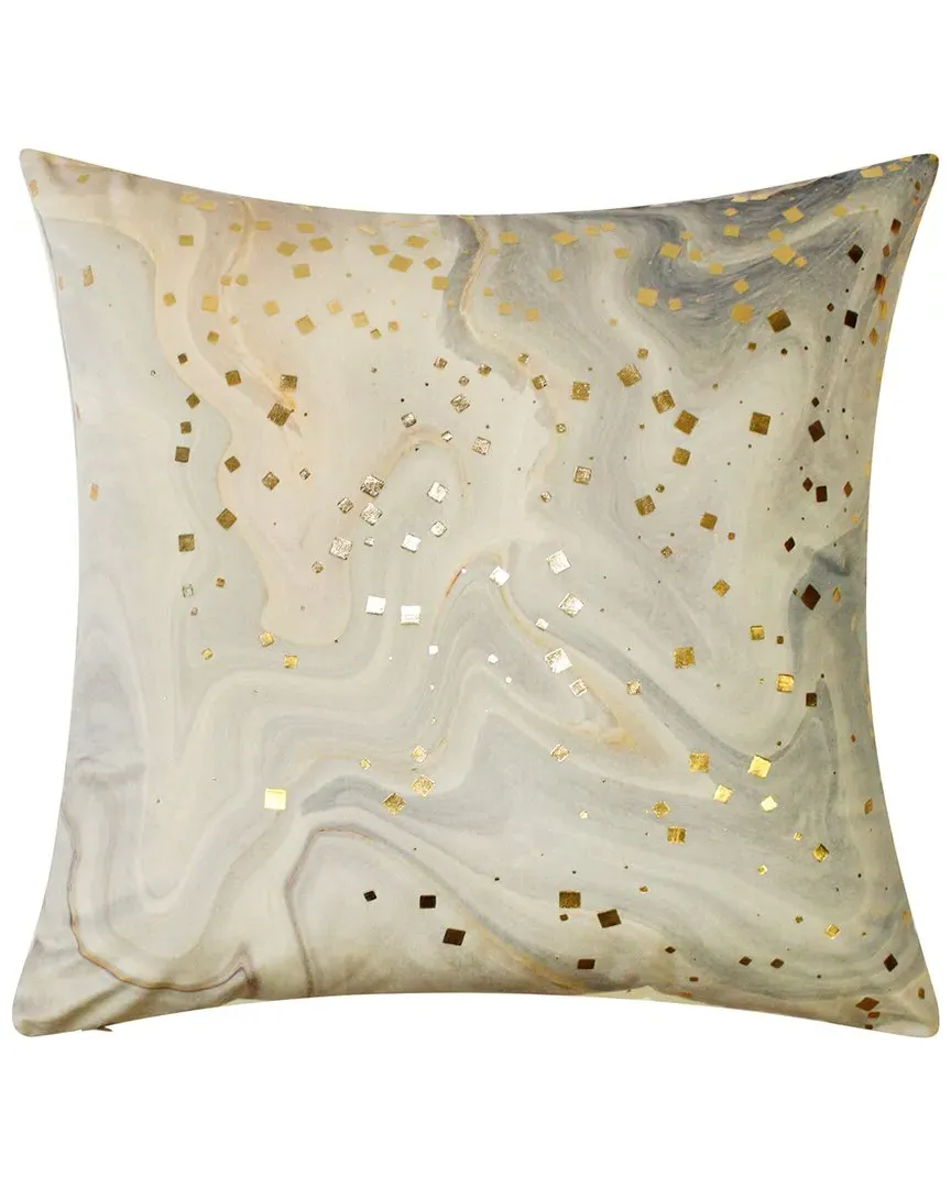 Quartz Marble Metallic Decorative Pillow - Blush, Polyester