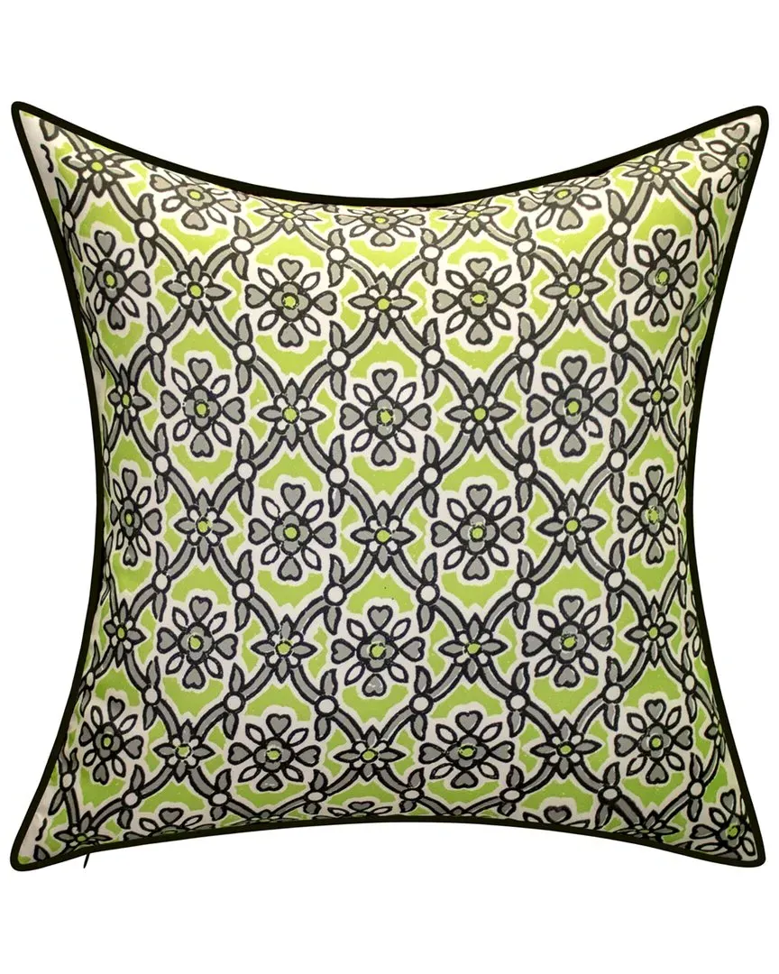 Square Antique Tile Print Reversible Pillow - Polyester image