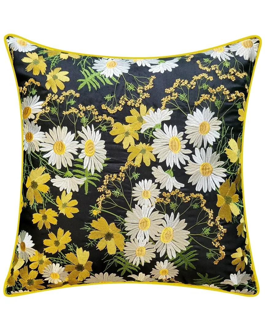 Square Decorative Pillow with Embroidery - Floral Print image