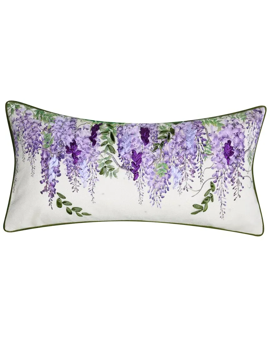 Wisteria Flower Reversible Lumbar Pillow - Grey, Polyester image