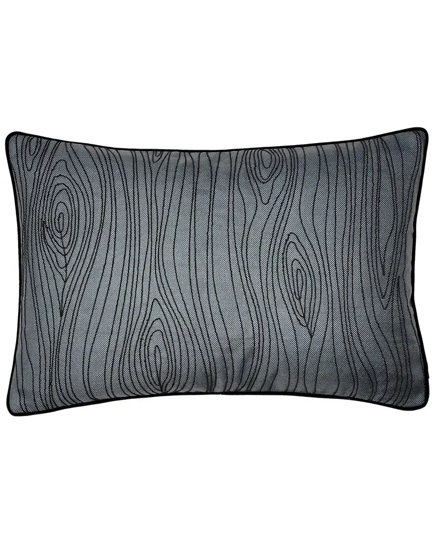 Wood Grain Embroidered Pillow Cover - Grey, Polyester image