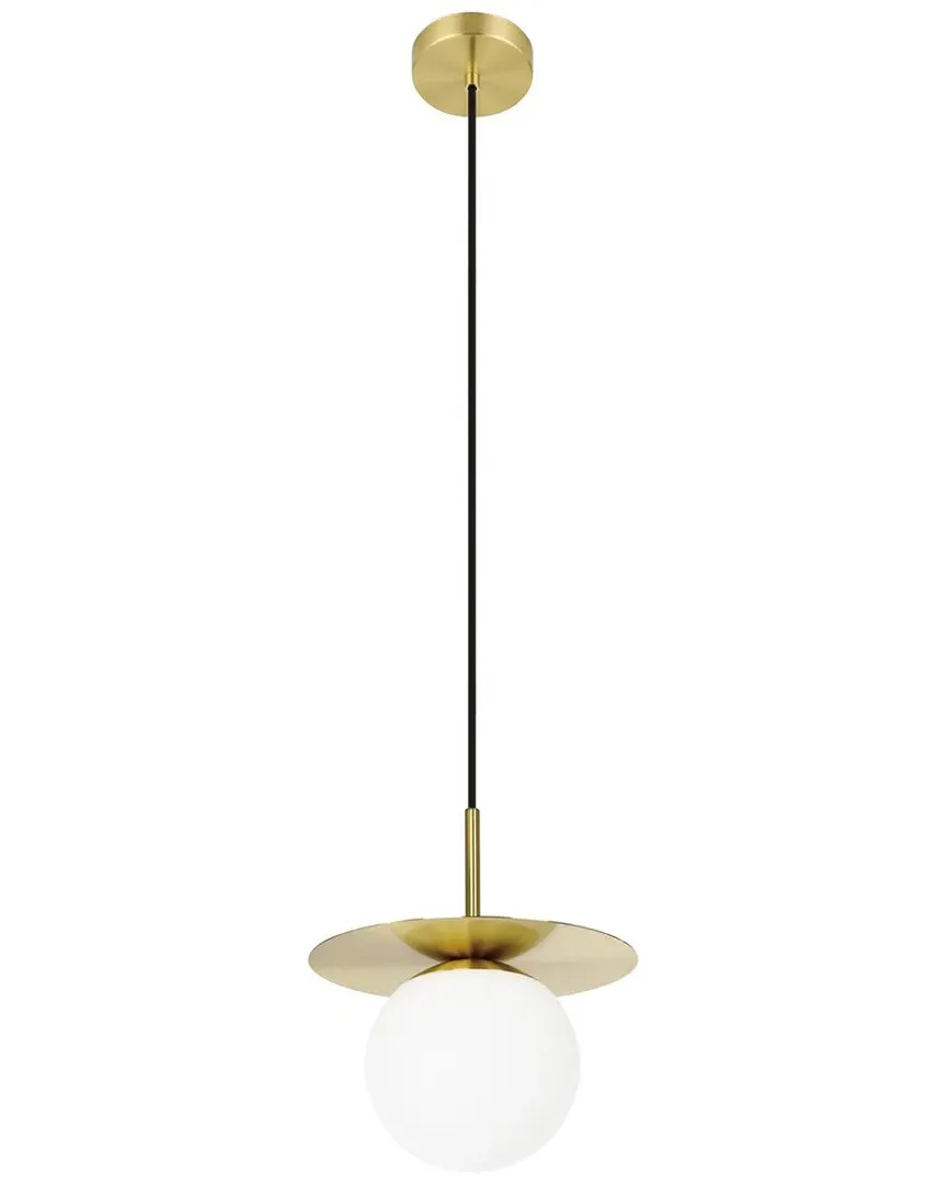 Arenales Mini Pendant Light - Brushed Brass, White Opal Glass
