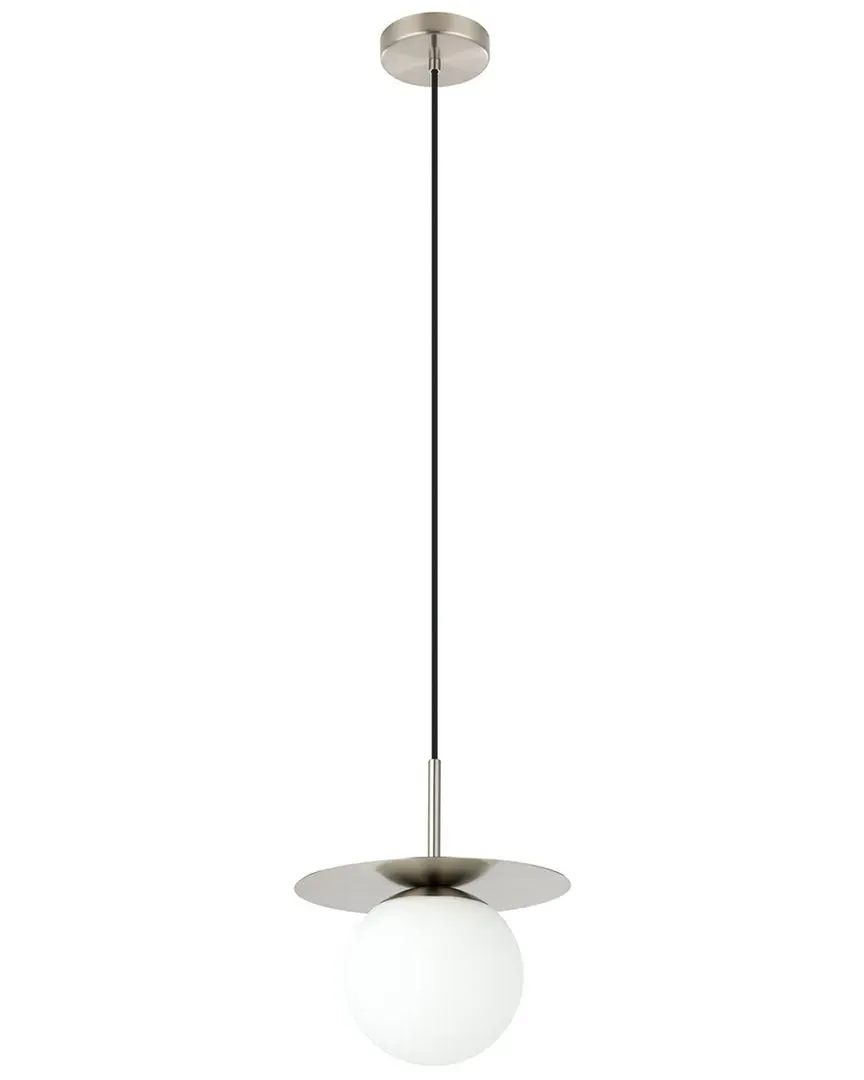 Arenales Mini Pendant Light - Matte Nickel, White Glass image