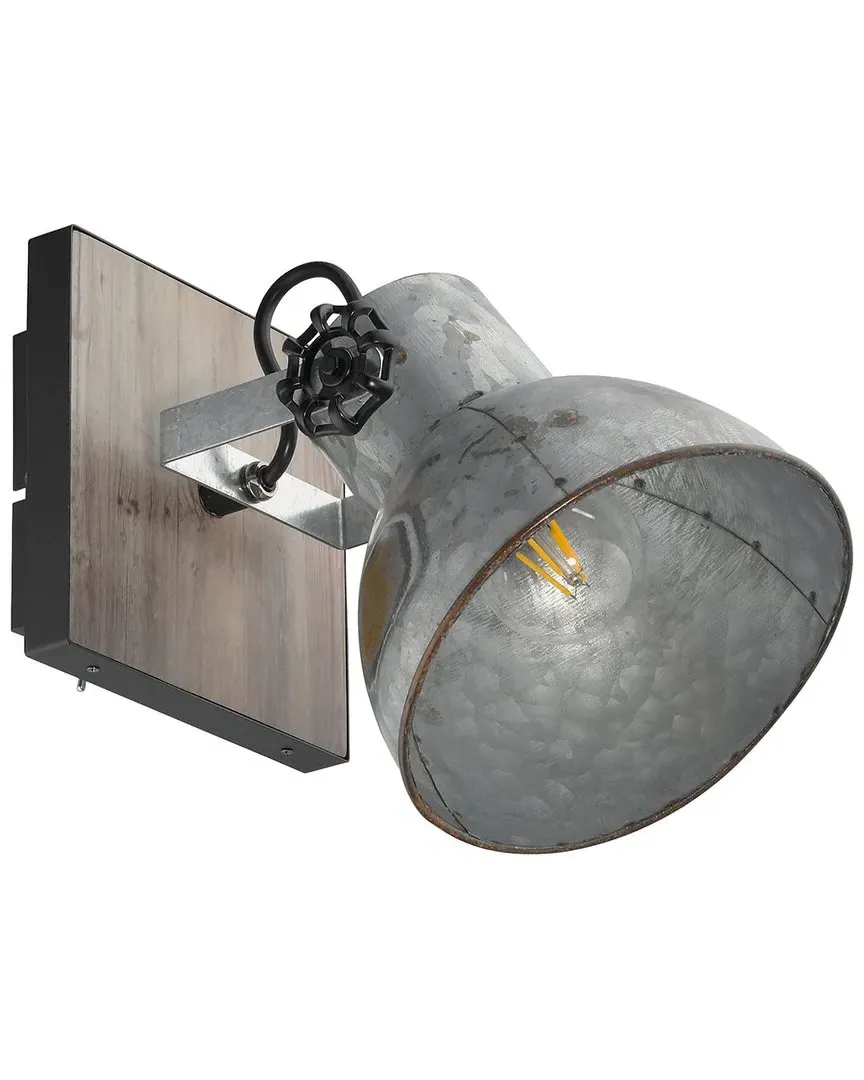 Barnstaple 1 Light Wall Light - Distressed Zinc, Black Steel image