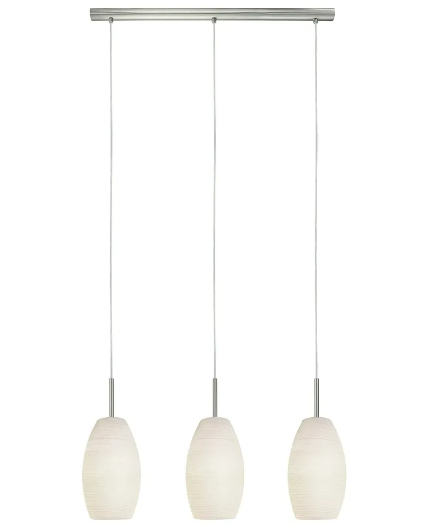 Batista 1 3 Light Linear Pendant - Matte Nickel, White Glass