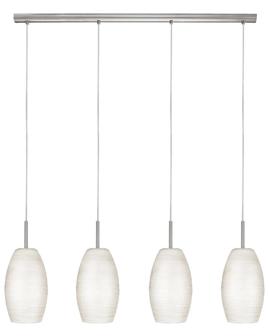 Batista 1 4 Light Linear Pendant - Matte Nickel, White Glass