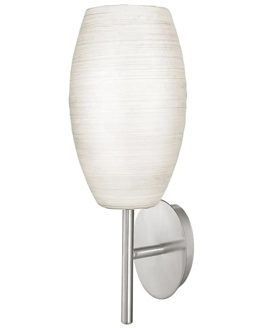 Batista 1 Light Wall Light - Matte Nickel, White Glass image