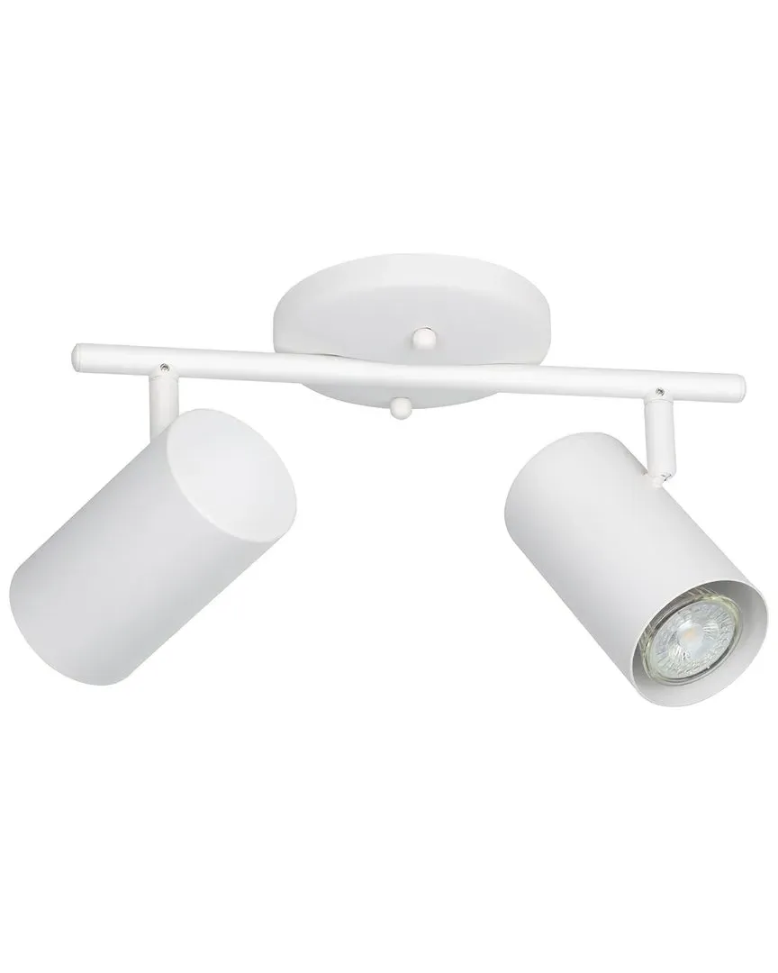 Calloway 2 Light Fixed Track Light - White, Metal