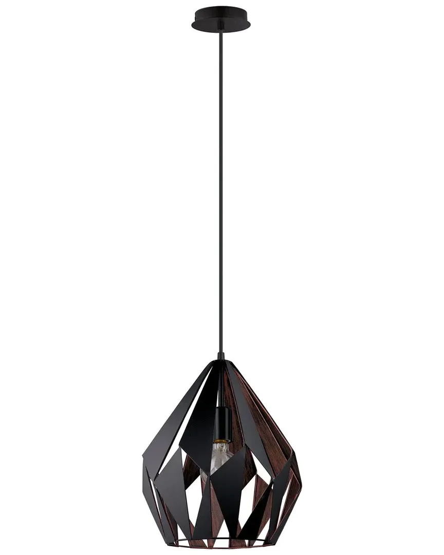 Carlton 1 Light Pendant - Black, Metal