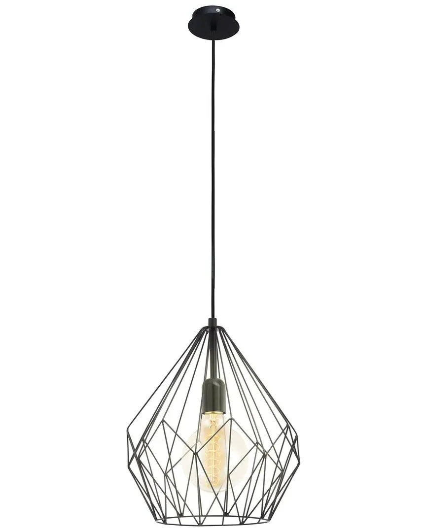 Carlton 1 Light Pendant - Black, Metal