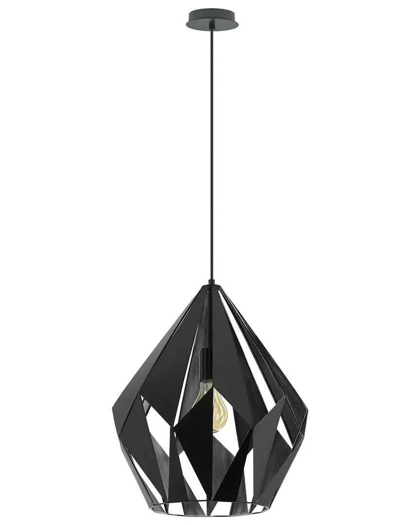Carlton 1 Light Pendant - Black, Metal