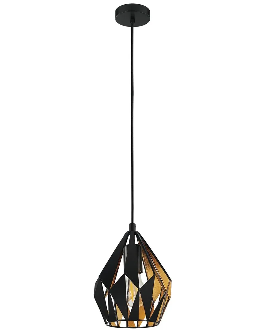 Carlton 1 Light Pendant - Black, Metal