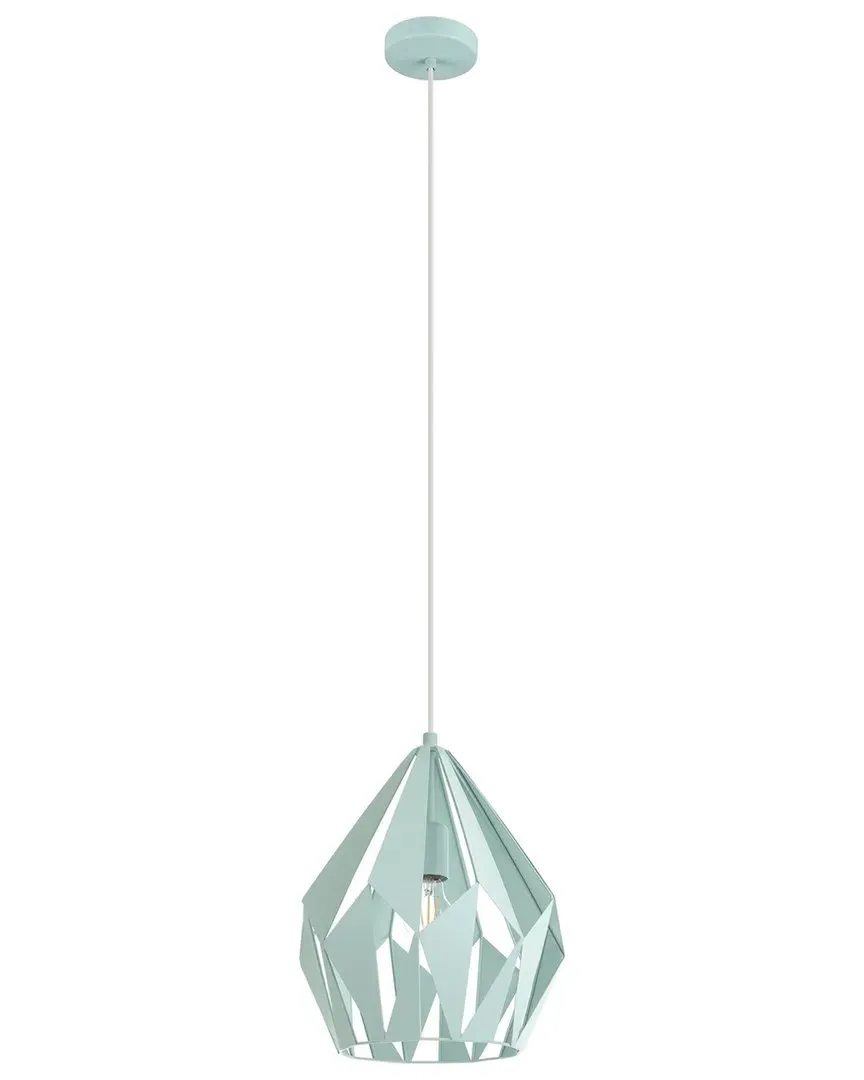 Carlton 1 Light Pendant - Pastel Green, Metal