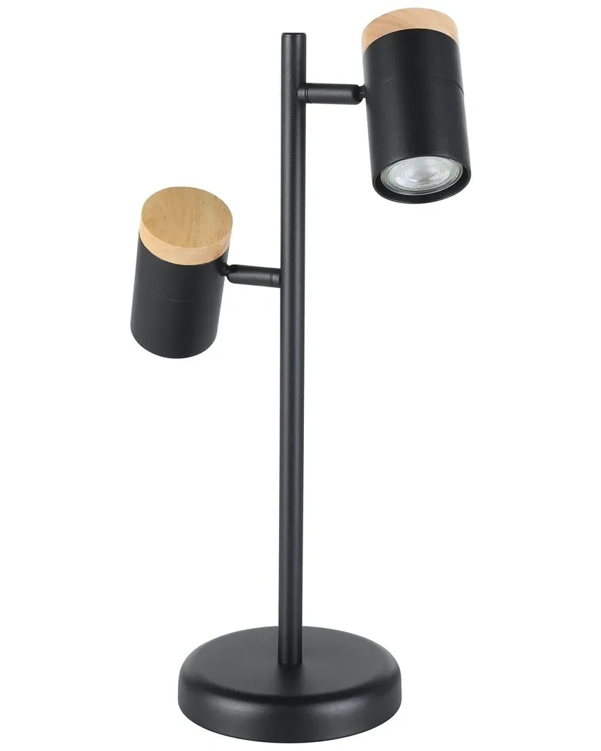 Chatterton 2 Light Table Lamp - Black, Wood Accent image