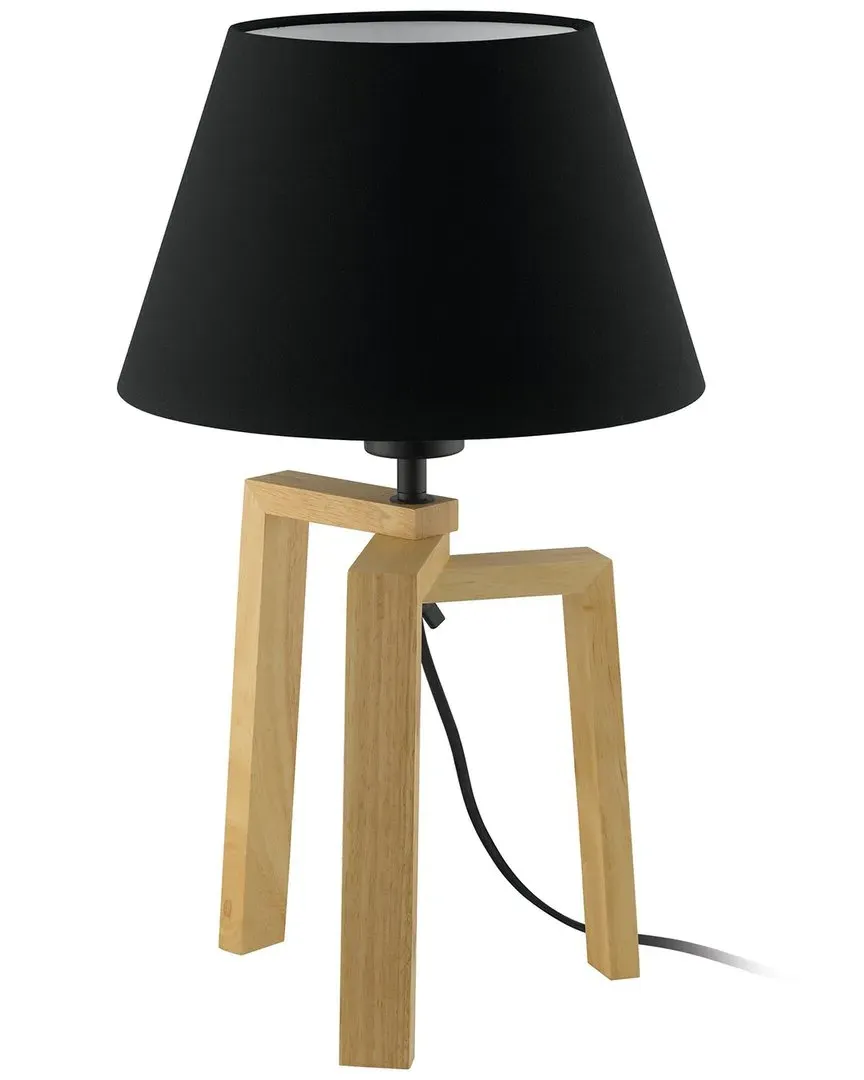 Chietino Table Lamp - Wood, Black Fabric