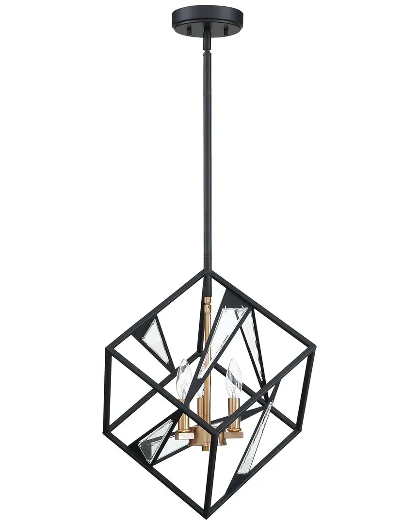 Corrietes 3 Light Geometric Pendant - Black, Metal image