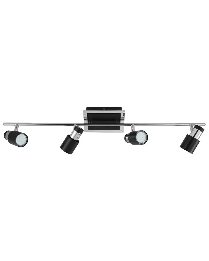 Davida 4 Light Fixed Track Light - Black, Chrome