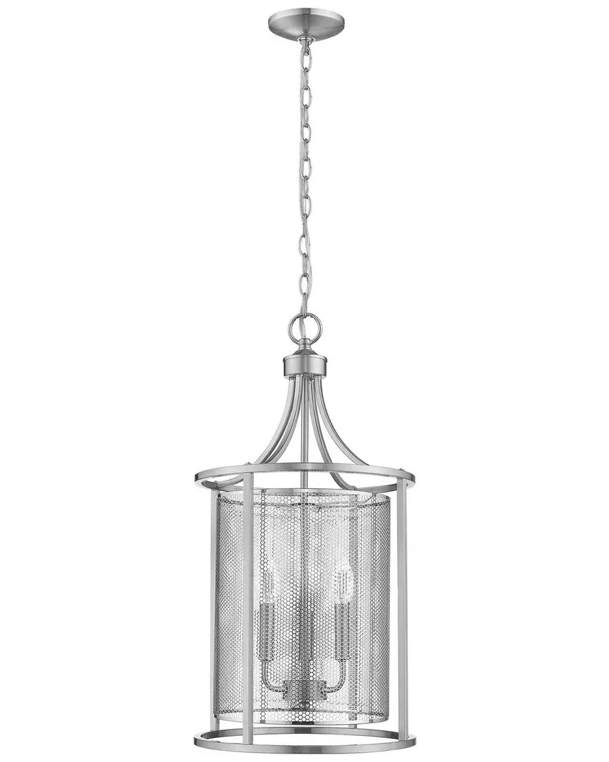 De Velde 3 Light Pendant with Metal Cage Shade - Matte Nickel
