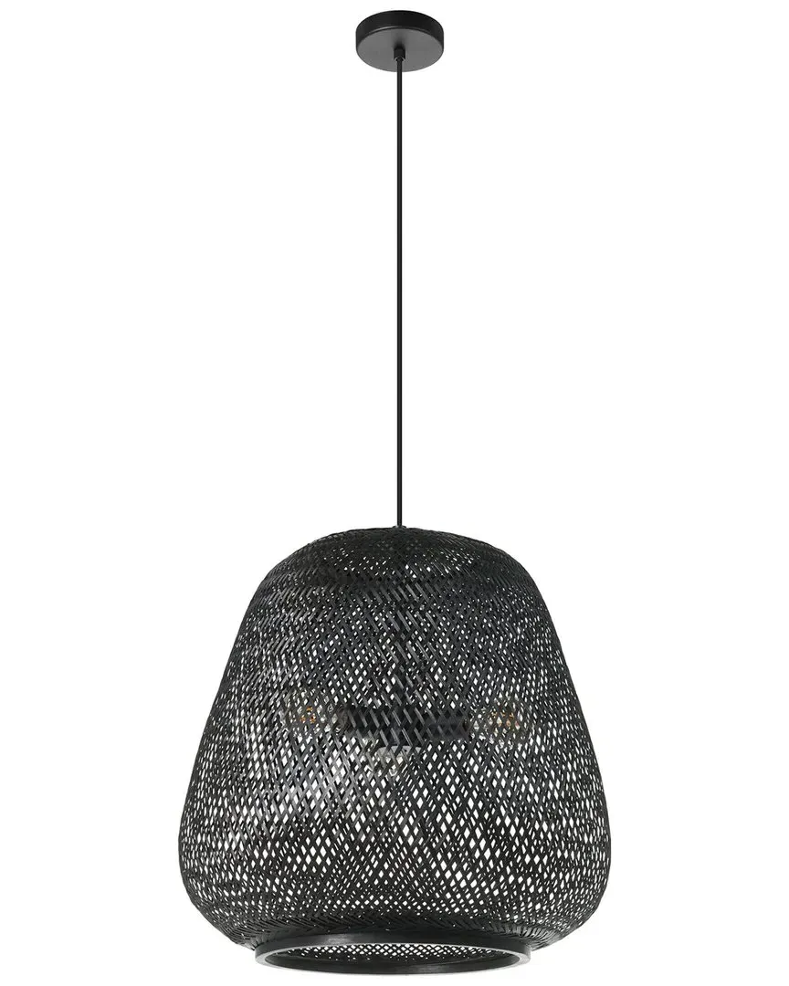 Dembleby 3 Light Pendant - Black, Bamboo