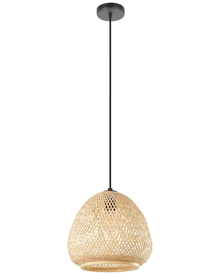 Dembleby Dome Shaped Pendant Light - Black, Bamboo image
