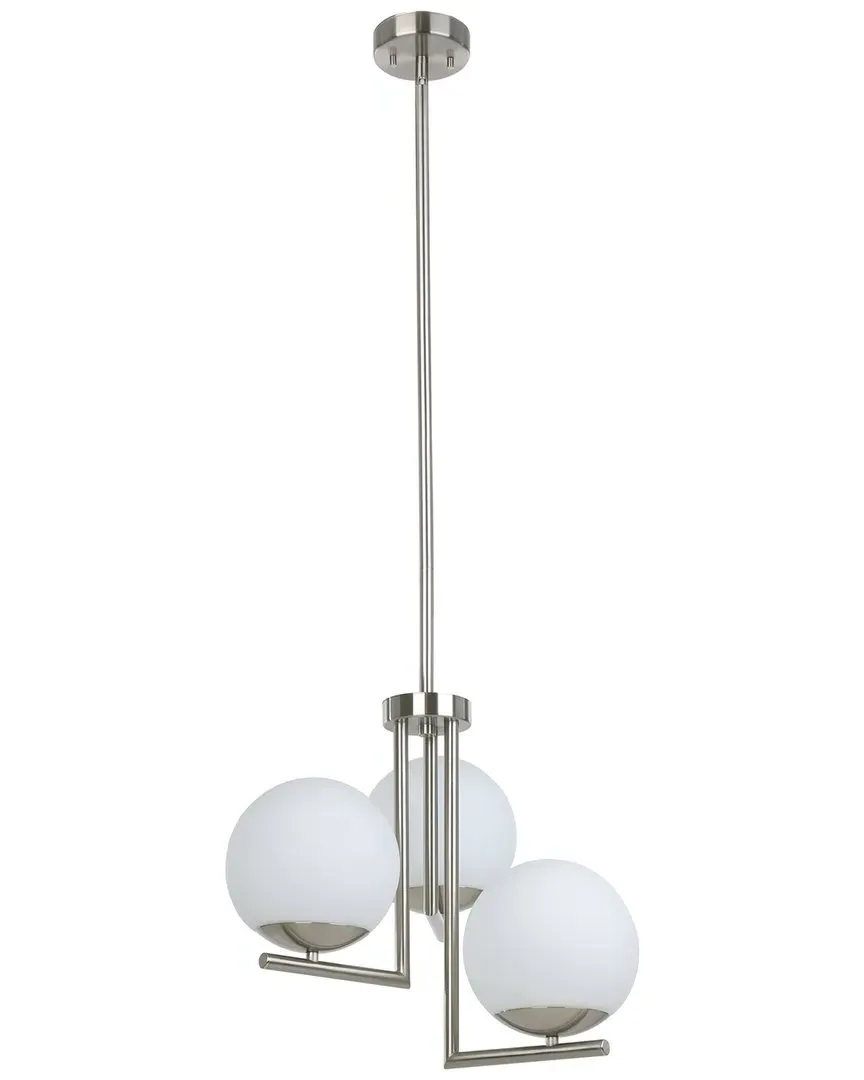 Denver 3 Light Pendant with Opal Sphere Shades - Matte Nickel