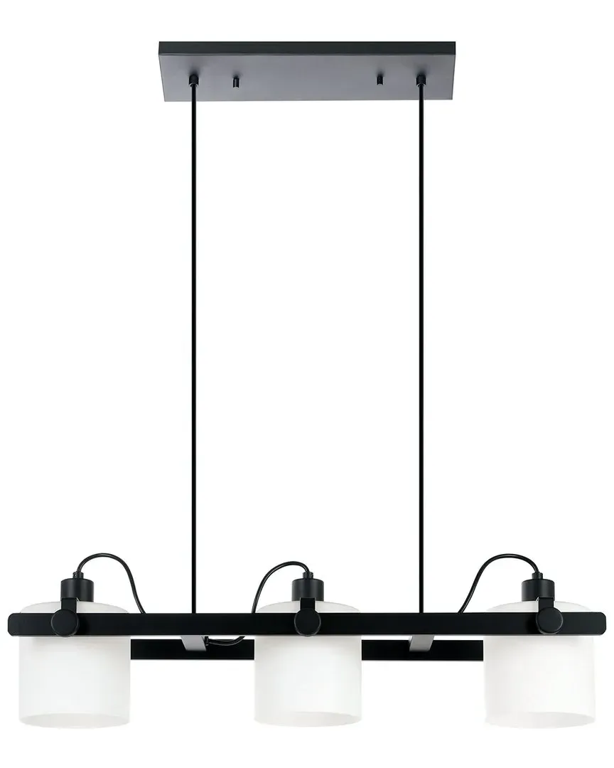 Drummond 3 Light Linear Pendant - Black, Steel