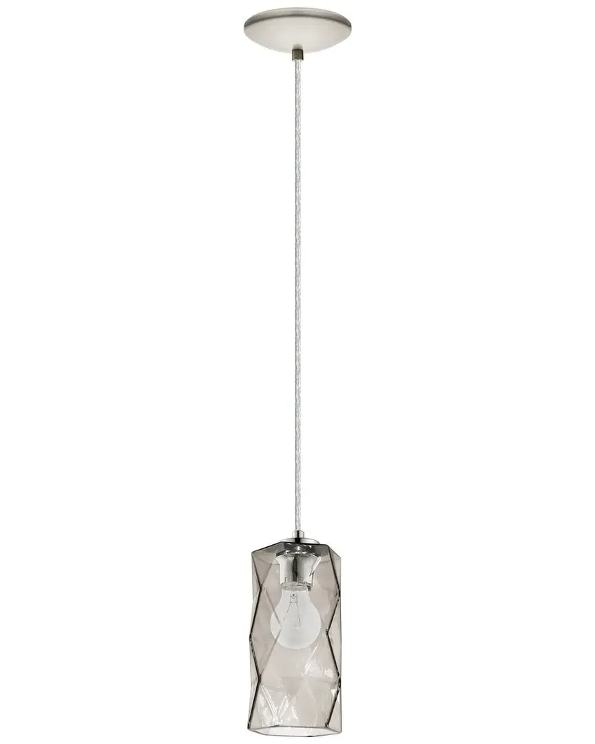 Estevau Mini Pendant Light - Satin Nickel, Smoked Glass